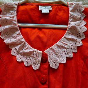 Peter Pan Collar Button Up Vintage dress in Cotton